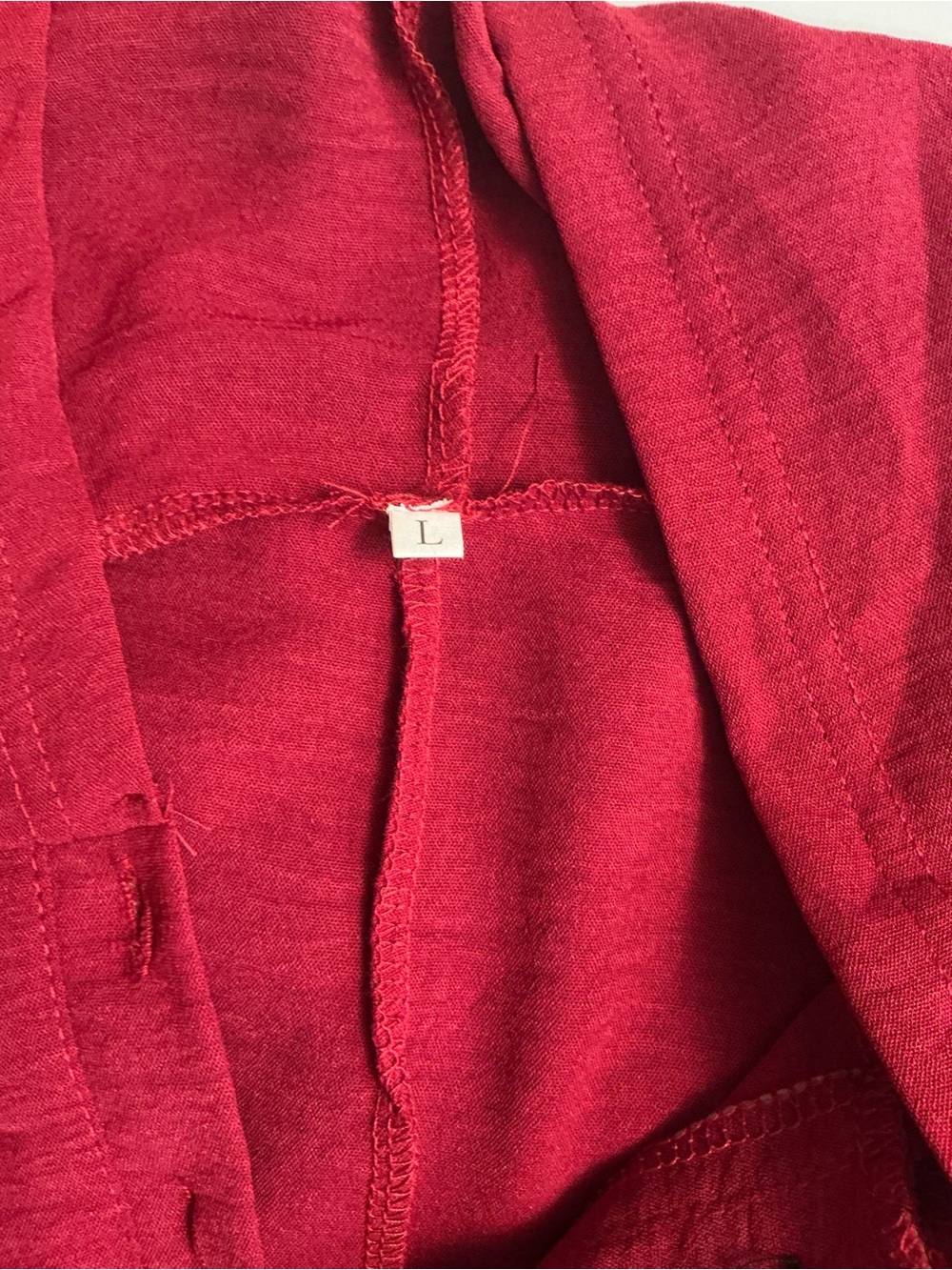 2378-Boho Oversized Hooded Harem Jumpsuit Sleeveless Henley Red Large - Picture 7 of 10